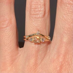 Eden Phillipa Diamond Wedding Set - 14K gold, rose cut, for fans of Catbird